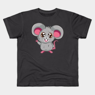 Kawaii grey mouse Kids T-Shirt